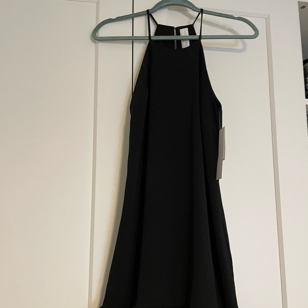 Amanda Uprichard High Neck Mini Dress with ruffle